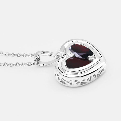 2.66 Carat Genuine Garnet and White Topaz .925 Sterling Silver Pendant Bids.com