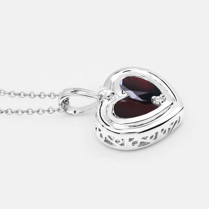 2.66 Carat Genuine Garnet and White Topaz .925 Sterling Silver Pendant Bids.com