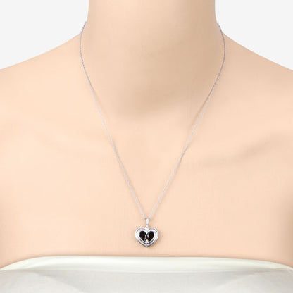 2.66 Carat Genuine Garnet and White Topaz .925 Sterling Silver Pendant Bids.com