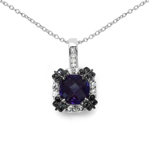 2.38 Carat Genuine Multi Stone .925 Sterling Silver Pendant Bids.com