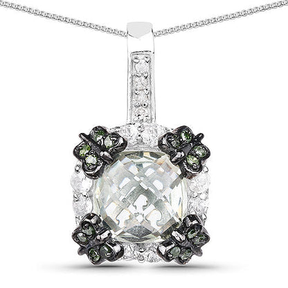 2.72 Carat Genuine Multi Stones .925 Sterling Silver Pendant Bids.com