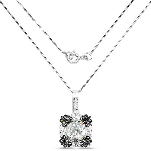 2.72 Carat Genuine Multi Stones .925 Sterling Silver Pendant Bids.com