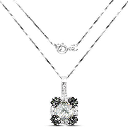 2.72 Carat Genuine Multi Stones .925 Sterling Silver Pendant Bids.com