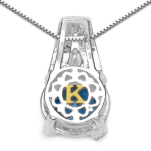 4.94 Carat Genuine Swiss Blue Topaz, Blue Diamond & White Diamond .925 Sterling Silver Pendant Bids.com