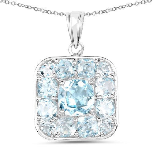 10.05 Carat Genuine Blue Topaz .925 Sterling Silver Pendant Bids.com