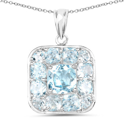 10.05 Carat Genuine Blue Topaz .925 Sterling Silver Pendant Bids.com