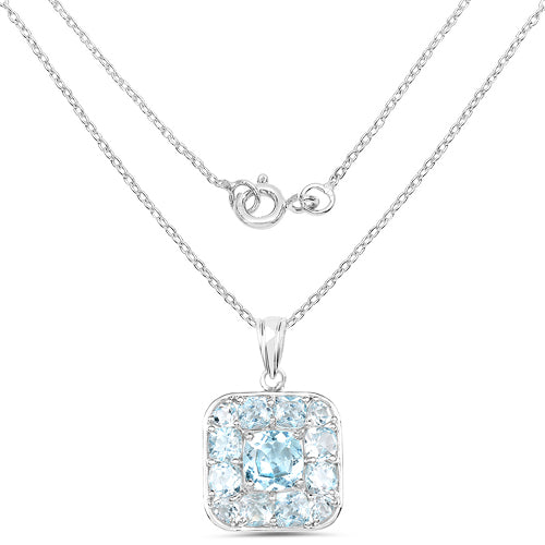 10.05 Carat Genuine Blue Topaz .925 Sterling Silver Pendant Bids.com