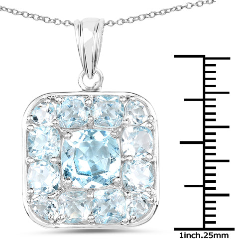 10.05 Carat Genuine Blue Topaz .925 Sterling Silver Pendant Bids.com