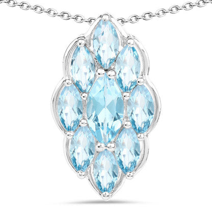 4.77 Carat Genuine Swiss Blue Topaz .925 Sterling Silver Pendant Bids.com