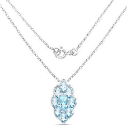 4.77 Carat Genuine Swiss Blue Topaz .925 Sterling Silver Pendant Bids.com