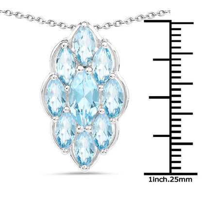 4.77 Carat Genuine Swiss Blue Topaz .925 Sterling Silver Pendant Bids.com