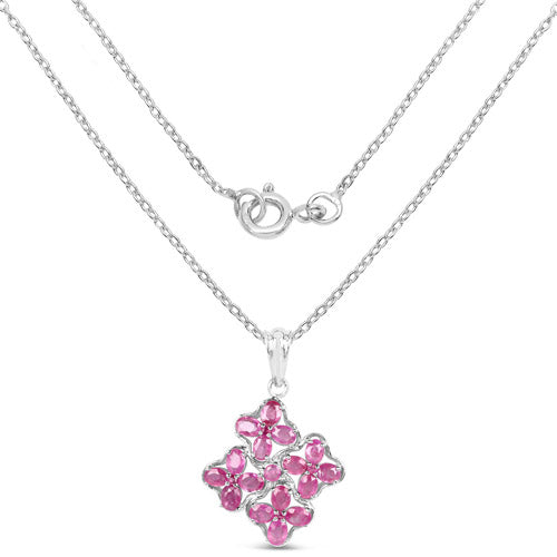 3.72 Carat Genuine Ruby .925 Sterling Silver Pendant Bids.com