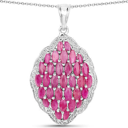 4.46 Carat Genuine Ruby .925 Sterling Silver Pendant Bids.com