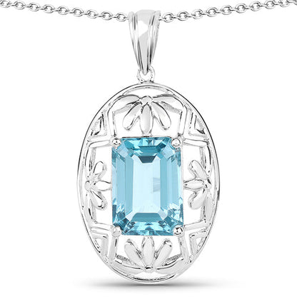 9.60 Carat Genuine Green Topaz .925 Sterling Silver Pendant Bids.com