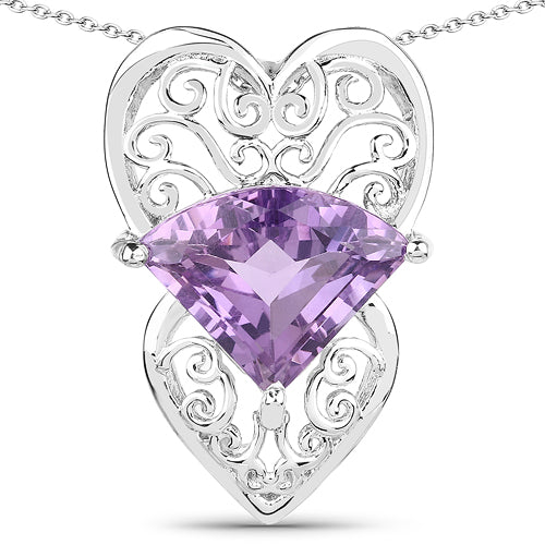 5.80 Carat Genuine Amethyst .925 Sterling Silver Pendant Bids.com