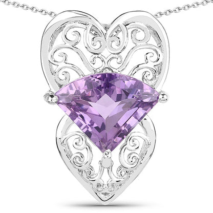 5.80 Carat Genuine Amethyst .925 Sterling Silver Pendant Bids.com