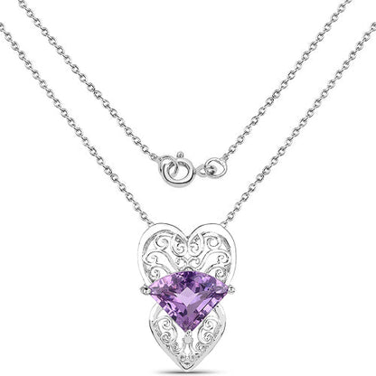 5.80 Carat Genuine Amethyst .925 Sterling Silver Pendant Bids.com