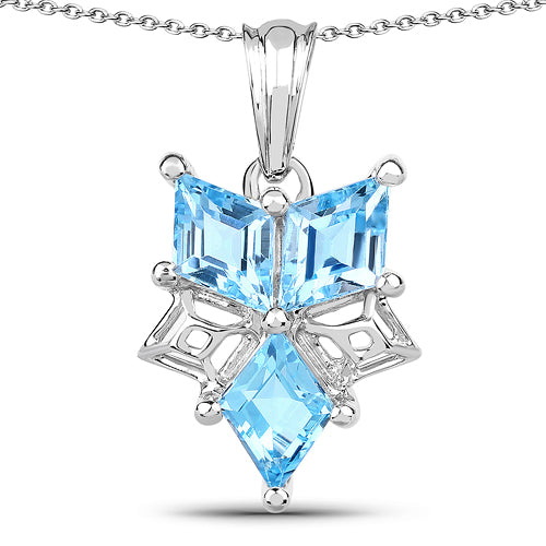 4.65 Carat Genuine Blue Topaz .925 Sterling Silver Pendant Bids.com