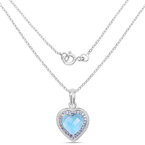 7.36 Carat Genuine Blue Topaz and Tanzanite .925 Sterling Silver Pendant Bids.com