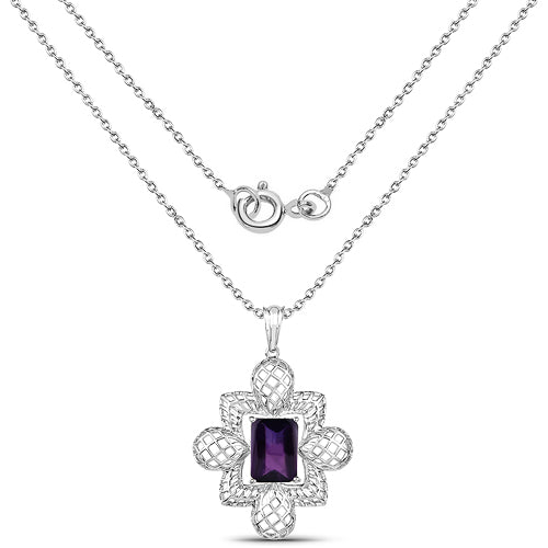 7.80 Carat Genuine Amethyst .925 Sterling Silver Pendant Bids.com