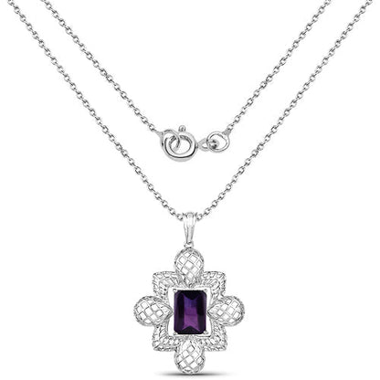 7.80 Carat Genuine Amethyst .925 Sterling Silver Pendant Bids.com