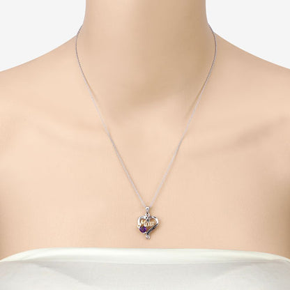 0.48 Carat Genuine Amethyst and Black Spinel .925 Sterling Silver Pendant Bids.com