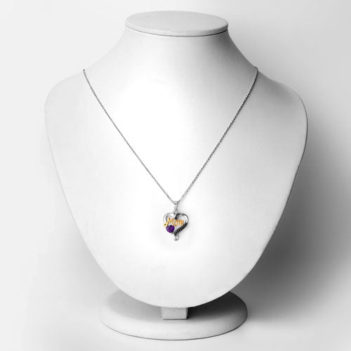 0.48 Carat Genuine Amethyst and Black Spinel .925 Sterling Silver Pendant Bids.com