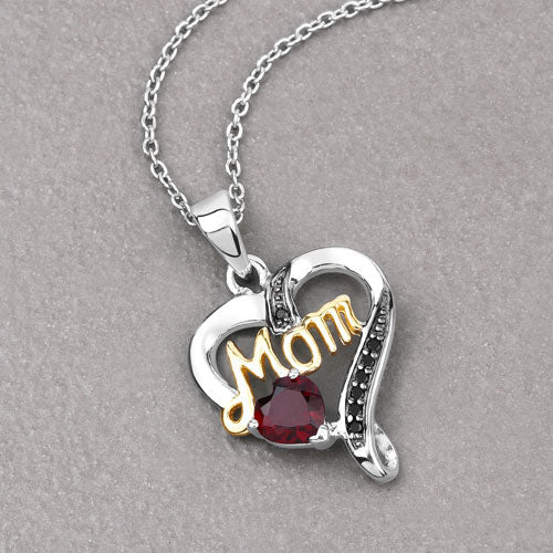 0.55 Carat Genuine Garnet and Black Spinel .925 Sterling Silver Pendant Bids.com