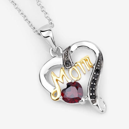 0.55 Carat Genuine Garnet and Black Spinel .925 Sterling Silver Pendant Bids.com
