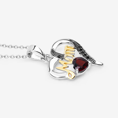 0.55 Carat Genuine Garnet and Black Spinel .925 Sterling Silver Pendant Bids.com
