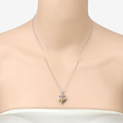 0.49 Carat Genuine Peridot and Black Spinel .925 Sterling Silver Pendant Bids.com