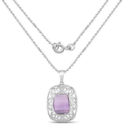 7.30 Carat Genuine Amethyst .925 Sterling Silver Pendant Bids.com
