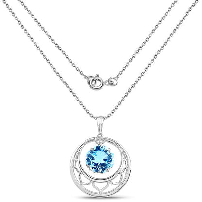 8.75 Carat Genuine Swiss Blue Topaz .925 Sterling Silver Pendant Bids.com