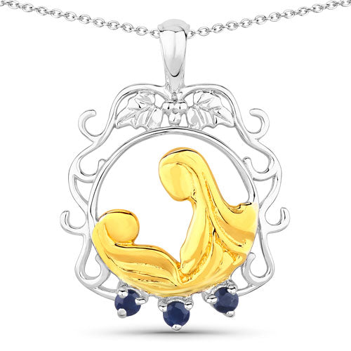 0.12 Carat Genuine Blue Sapphire .925 Sterling Silver Pendant Bids.com