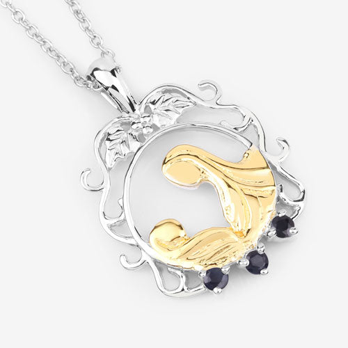 0.12 Carat Genuine Blue Sapphire .925 Sterling Silver Pendant Bids.com