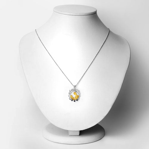 0.12 Carat Genuine Blue Sapphire .925 Sterling Silver Pendant Bids.com