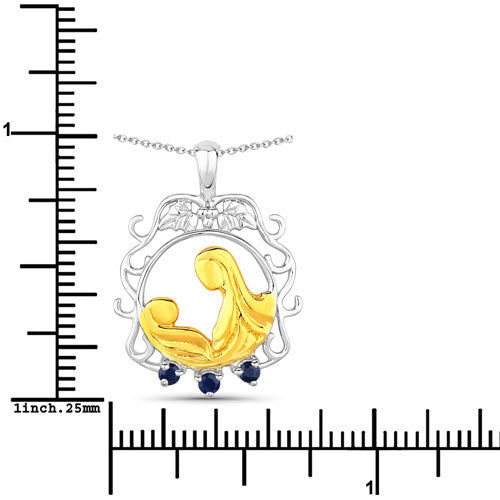 0.12 Carat Genuine Blue Sapphire .925 Sterling Silver Pendant Bids.com