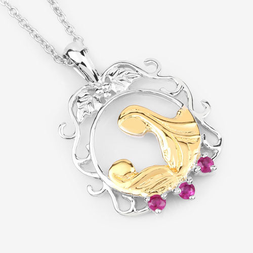 0.14 Carat Genuine Ruby .925 Sterling Silver Pendant Bids.com