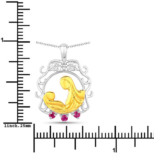 0.14 Carat Genuine Ruby .925 Sterling Silver Pendant Bids.com