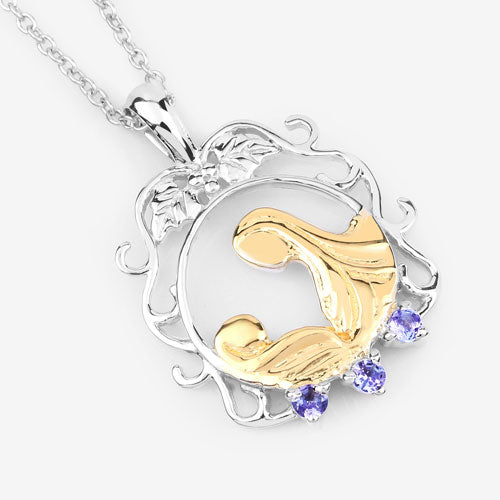 0.11 Carat Genuine Tanzanite .925 Sterling Silver Pendant Bids.com