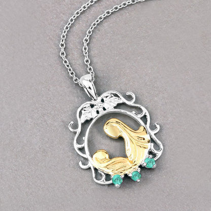 0.09 Carat Genuine Emerald .925 Sterling Silver Pendant Bids.com
