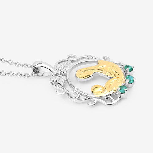 0.09 Carat Genuine Emerald .925 Sterling Silver Pendant Bids.com