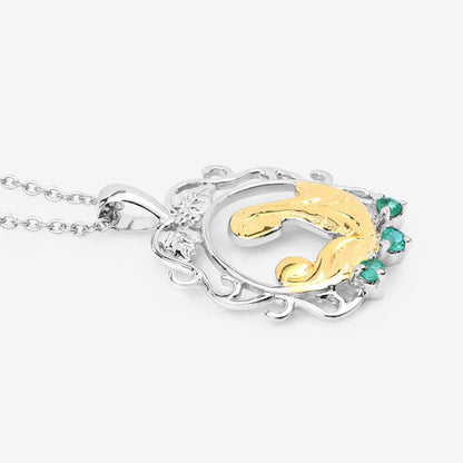 0.09 Carat Genuine Emerald .925 Sterling Silver Pendant Bids.com