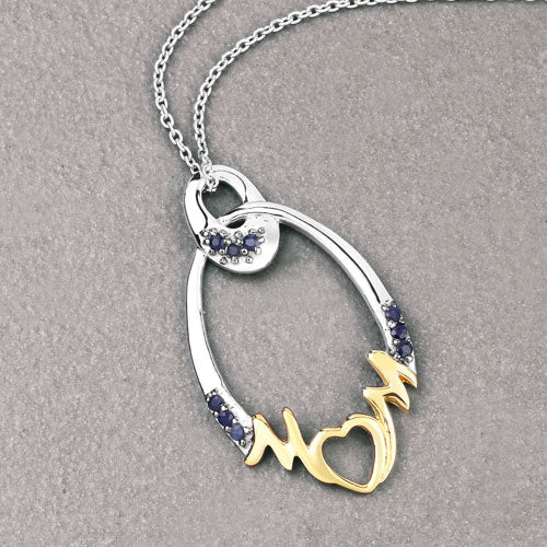0.18 Carat Genuine Blue Sapphire .925 Sterling Silver Pendant Bids.com