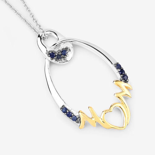 0.18 Carat Genuine Blue Sapphire .925 Sterling Silver Pendant Bids.com