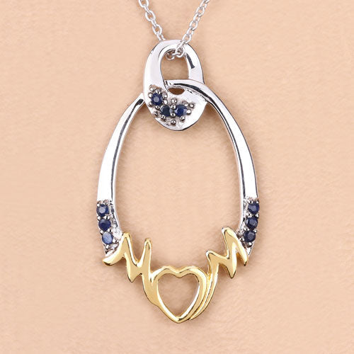 0.18 Carat Genuine Blue Sapphire .925 Sterling Silver Pendant Bids.com