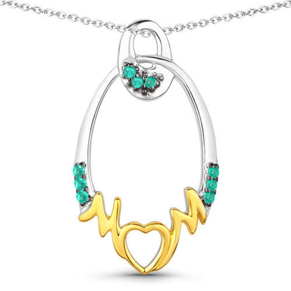 0.15 Carat Genuine Emerald .925 Sterling Silver Pendant Bids.com