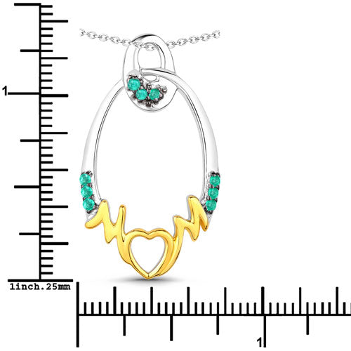0.15 Carat Genuine Emerald .925 Sterling Silver Pendant Bids.com