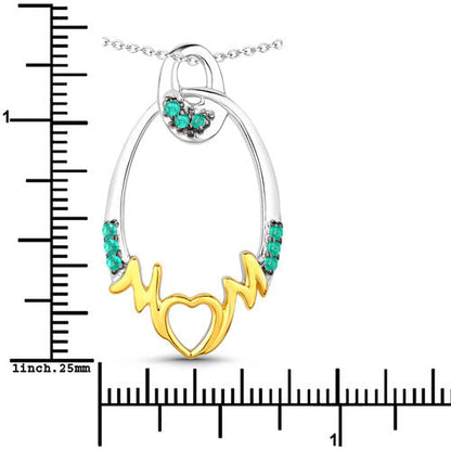 0.15 Carat Genuine Emerald .925 Sterling Silver Pendant Bids.com