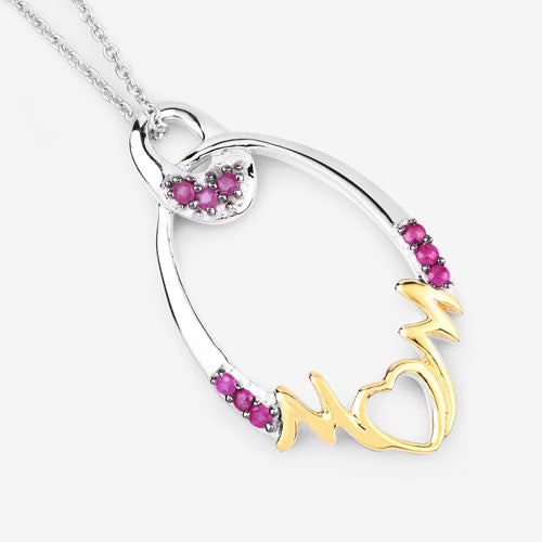 0.18 Carat Genuine Ruby .925 Sterling Silver Pendant Bids.com